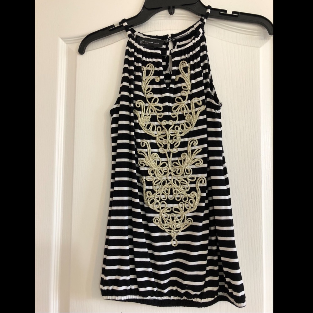 Gorgeous INC Striped Halter Top from Macy’s EUC